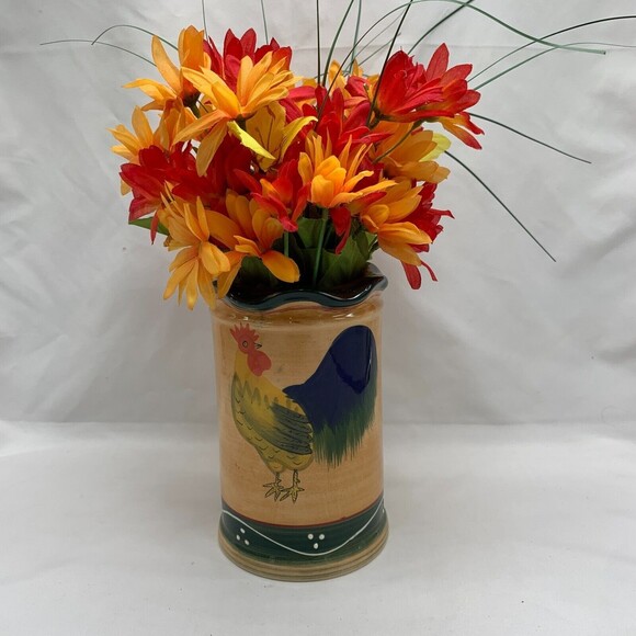 Fall Floral Arrangement Artificial Flowers Autumn Chicken Vase Table Decor - Picture 3 of 3